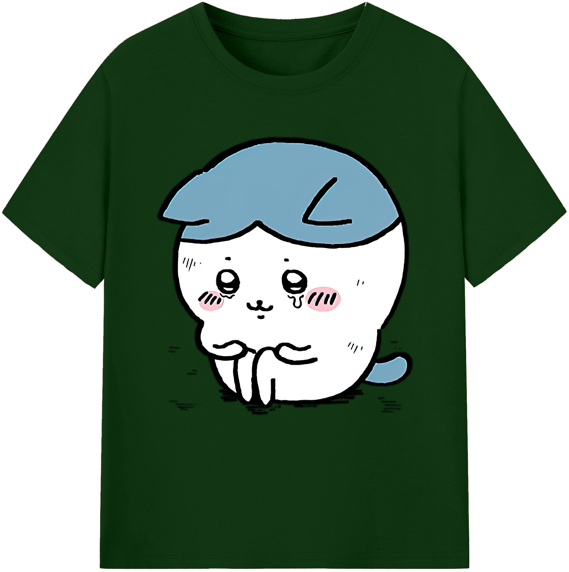 （画像用） ちいかわ ハチワレ Chii-kawa hachiware 綿100％半袖Tシャツ（フロントプリント）